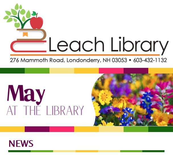Screenshot of Leach Library May 2025 Newsletter
