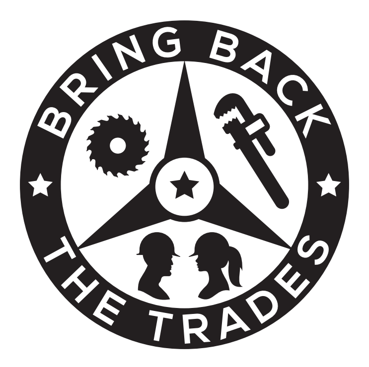 Bring Back the Trades logo showing a gear and a wrench